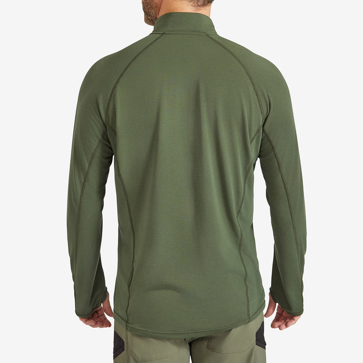 Men's Eden Gardening Zip-Neck Top - Dark Green