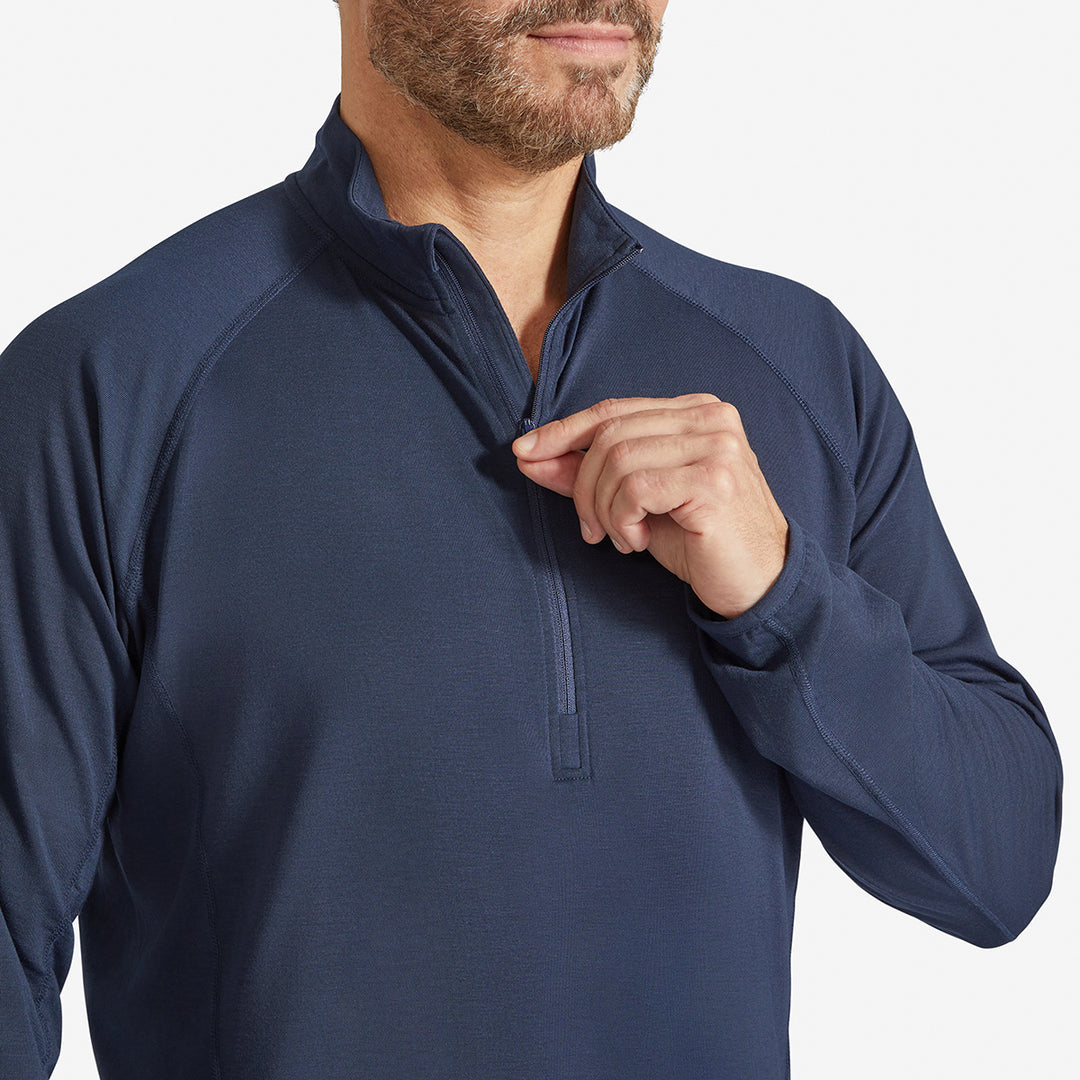 Men's Eden Gardening Zip-Neck Top - Marine Blue