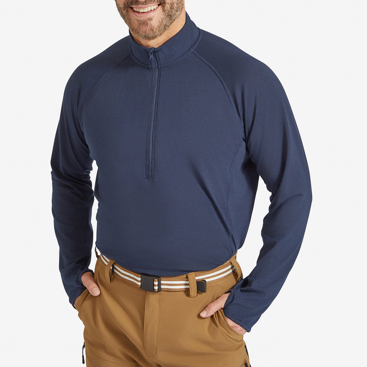 Men's Eden Gardening Zip-Neck Top - Marine Blue