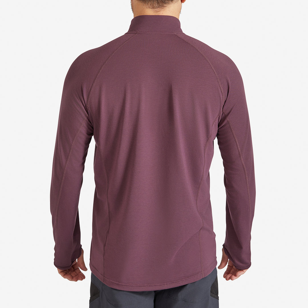 Men's Eden Gardening Zip-Neck Top - Prune Damson