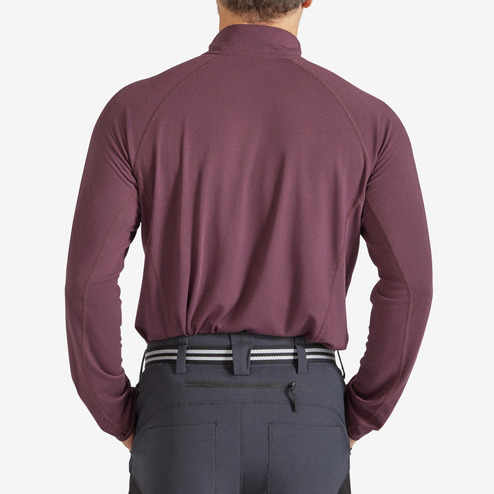 Men's Eden Gardening Zip-Neck Top - Prune Damson